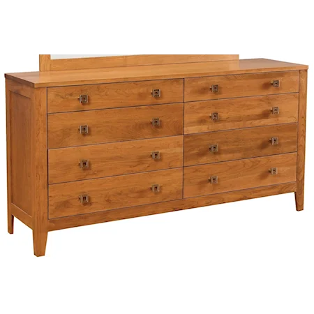 8-Drawer Double Dresser with Framed Flat Panel Sides